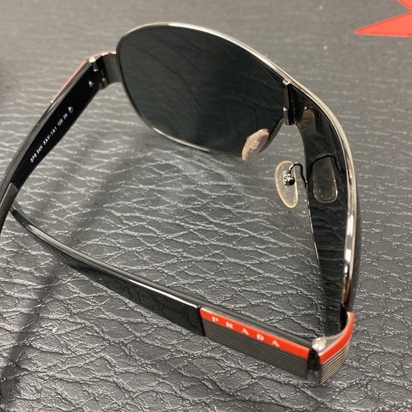 New Prada SPS 54H Aviator Sunglasses Black Gunmetal New! - Picture 5 of 14